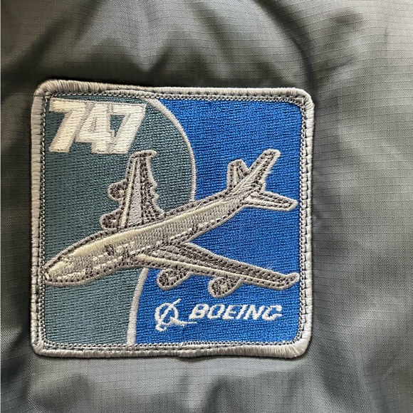 Boeing 747 Tera Gear Vintage Down & Feather Filled Grey Puffer Vest Men’s XL - Picture 2 of 10